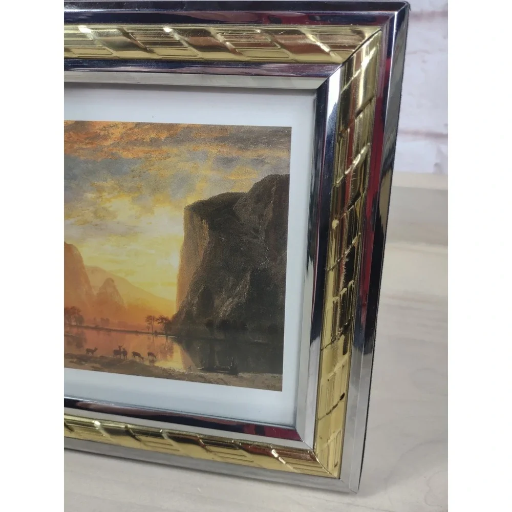 Vintage Art Deco Style Brass Silver Tone Metal Picture Photo Frame 5x7 Korea